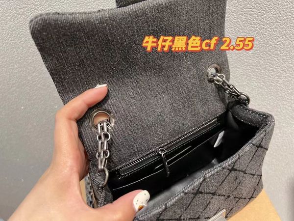 

street fashion new bag black denim bag, Red;black