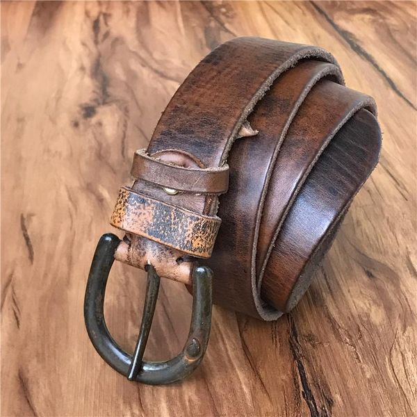 Gürtel Vintage Pin Gürtel Schnalle Kuh Leder Männer Cowboy Retro Taille Ceinture Homme Cinturon Hombre Streap MBT0486