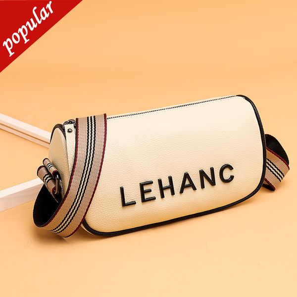 

leather 2022 simple wide strap shoulder bags new women's fashion handbags