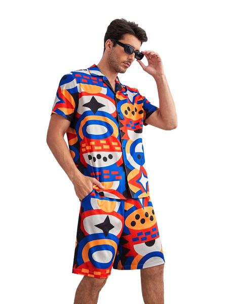 

x sherwan rozan men polka dot & geo print shirt l4kb#, White;black