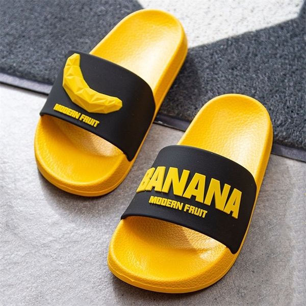 

3d fruit pattern home women slippers cartoon banana summer indoor flats orange bathroom slides non slip male couple shoes 220615, Black