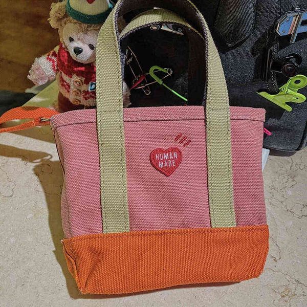 

human made vintage bag men patchwork embroidered heart human made women backpacks cotton canvas t220803