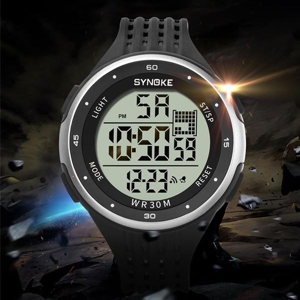 Mens Digital Watches Chronógrafo Sports Sports Sports Militares Vestir homens Big Dial Clock Electronic Back Light Relloj Hombre