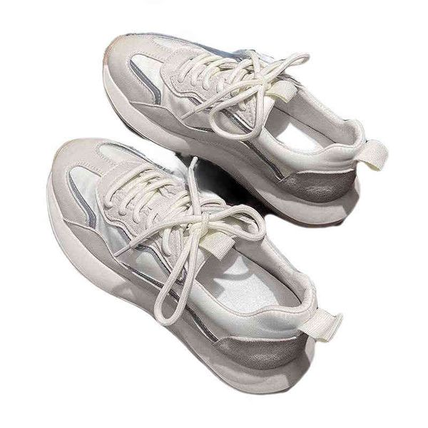 

daddy shoes women's 2022 new summer women's shoes thin breathable soft bottom lightweight sports color blocking forrest gump board, Black