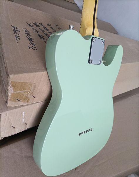 

6 strings left handed light green electric guitar maple fretboard