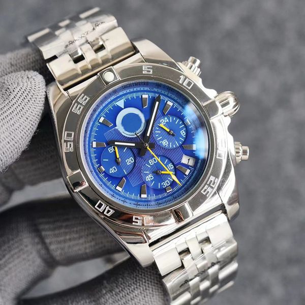 

watch quartz movement mens watches 43mm casual business wristwatch designer wristwatches montre de luxe stainless steel wristband, Silver