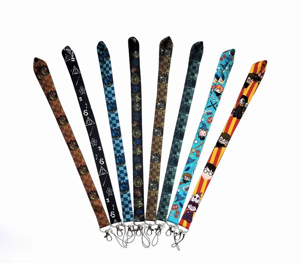 

cell phone straps & charms cartoon mobile key ring lanyard color print long neck with employee card rope buckle