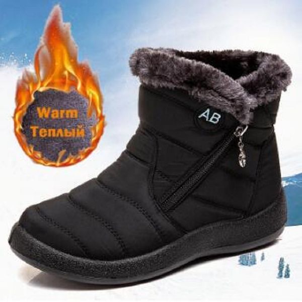 

snow boots woman shoes winter women boot fashion waterproof women sport ankle botas mujer warm shoe, Black