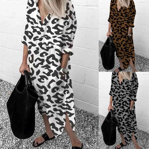 

casual dresses spring and autumn women's printed long sleeve dress gmwk, Black;gray