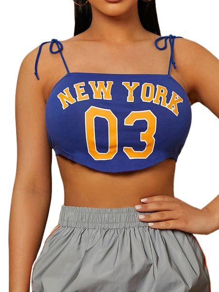 

sxy letter graphic tie shoulder cami u4or#, White
