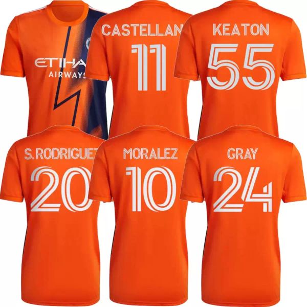 2023 newyorkcity fcsoccer Jersey Castellanos Moralez Keaton 22 23 NYCFC Orange Volt Men Shirt Football Uniforme