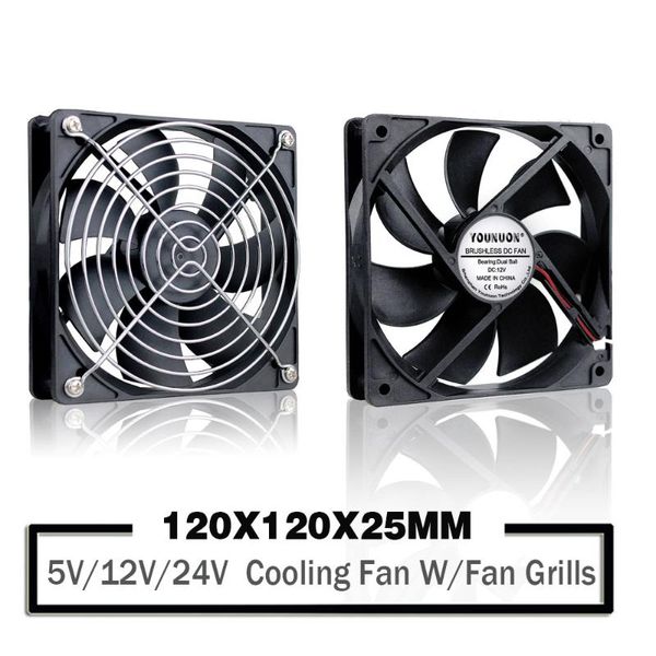 Fans Coolings 12V 24V 120mm Lüfterhülse/Kugelkühlung 120x120x25mm DC Bürstenloser Kühler für PC Laptop Computer CaseFans FansFans