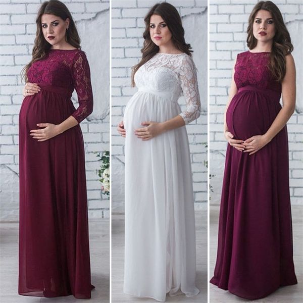 Материнская погреба -пографии опография беременная одежда кружевное платье для беременных