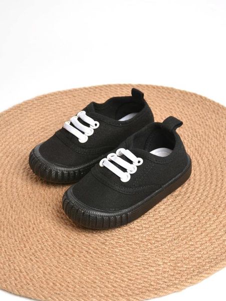 

boys lace-up front sneakers she, Black