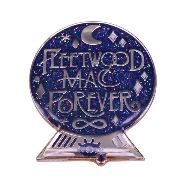 

rock band fleetwood mac brooch flash crystal ball badge music fan gift, Blue