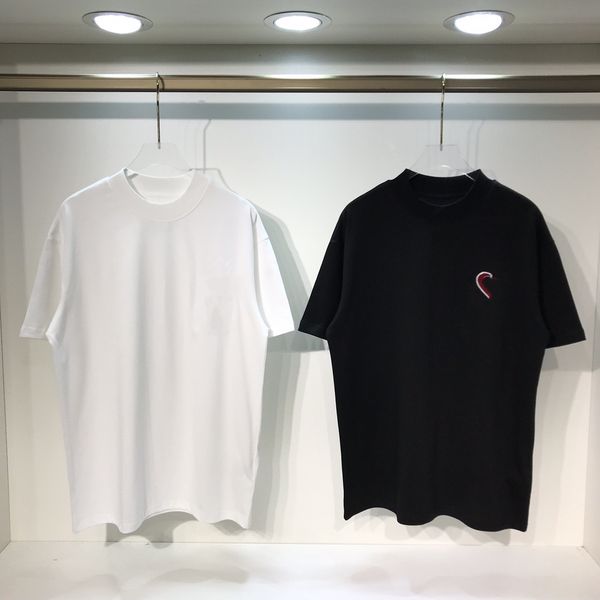 

designer mens t shirt 230g double yarn fabric embroidery black white off design letter shirts men women t-shirts short sleeve oversize, White;black