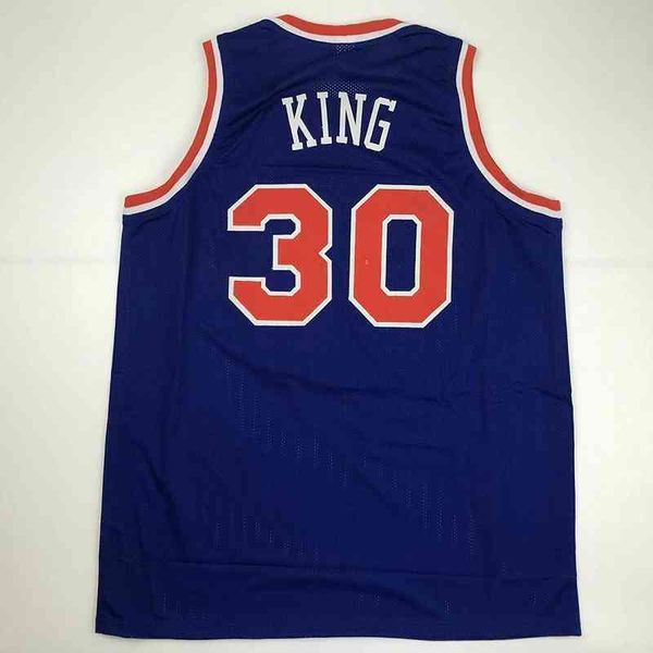 

new bernard king new york blue custom stitched basketball jersey size mens s5xl vest shirt, Black