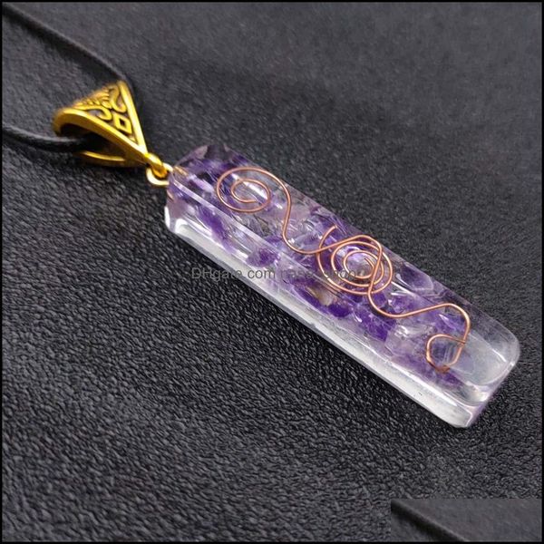 

pendant necklaces pendants jewelry crystal amethyst gravel meditation seven chakra pendum necklace orgone energy necklac dh06g, Silver