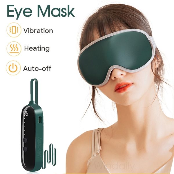 

eye massager vibration heated mask 5 modes auto off usb rechargeable care machine sleeping with remote control 220620