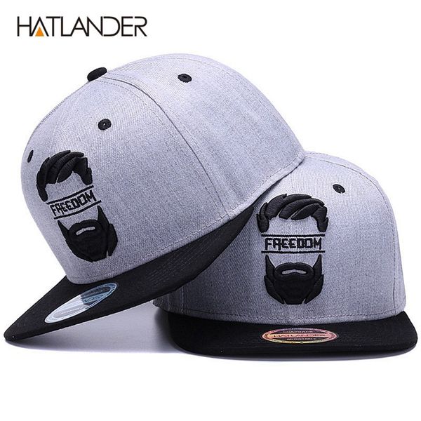 

hatlander original cap men flat brim bone baseball s embroidery mustache mens hat youth street ware cool hip hop 220318, Blue;gray