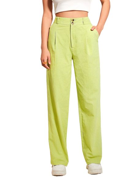 

high waist straight leg pants r1g3#, Black;white