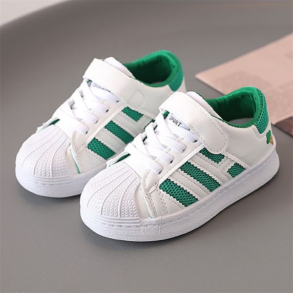 

children casual shoes mesh sneakers boys sport breathable tennis sneaker baby girls spring fashion shell white running shoes 220429, Black;red