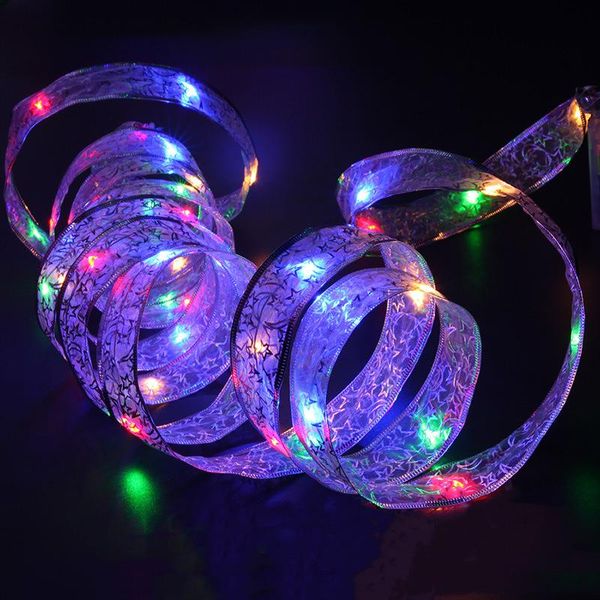 Strings Strings Lichter Geschenk Dekorative Band Lampe LED Kupferdraht Batterie Licht Weihnachtsbaum oberen Spitzen-Knoten gefärbte Lichtstreichel