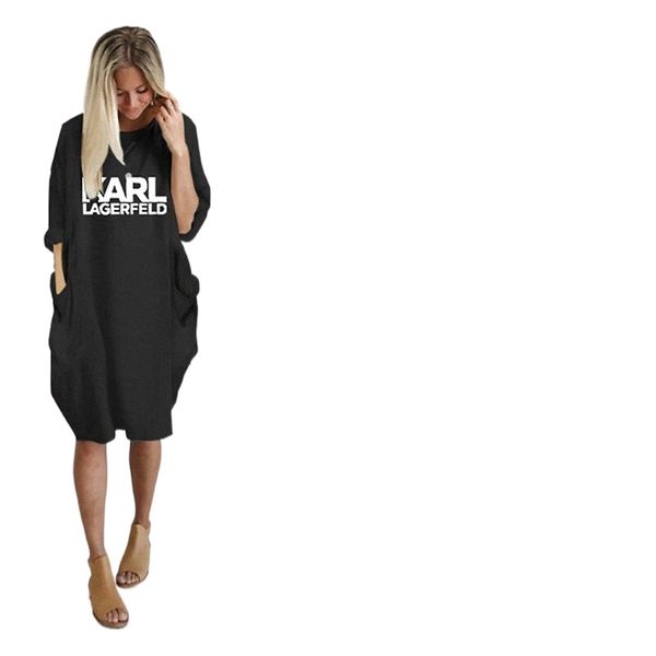 

women's t shirt dress tee dress knee length dress blue white black gray long sleeve letter pocket spring summer round neck casual 2022