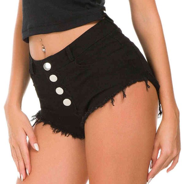 

summer 673# women's jeans shorts pants night club high waist hole, Blue