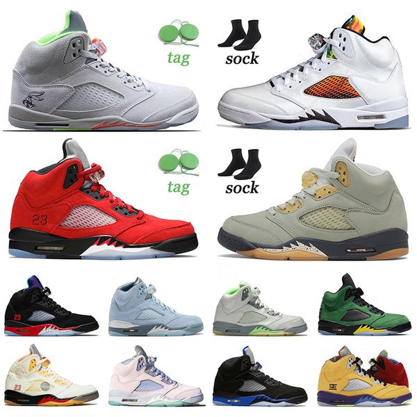 

jumpman 5 men basketball shoes helmet hare 5s designer racer blue jade horizon easter green bean shattered backboard sports trainers origina
