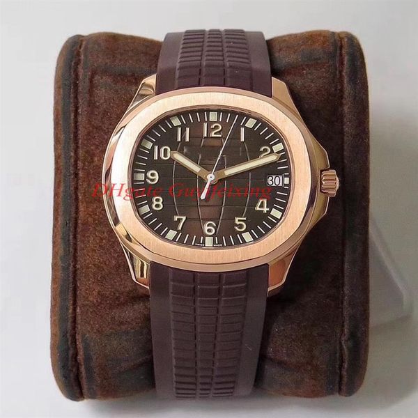 

zf factory luxury mens wristwatches aquanaut 40mmx8 6mm ultra-thin 5617 5617a 5617r brown dial automatic mechanical nautilus lumin242f, Slivery;brown