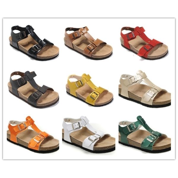 

basketball shoes brand flat heel sandals with buckle for men women wholesale summer beach casual genuine leather slippers size 35-46