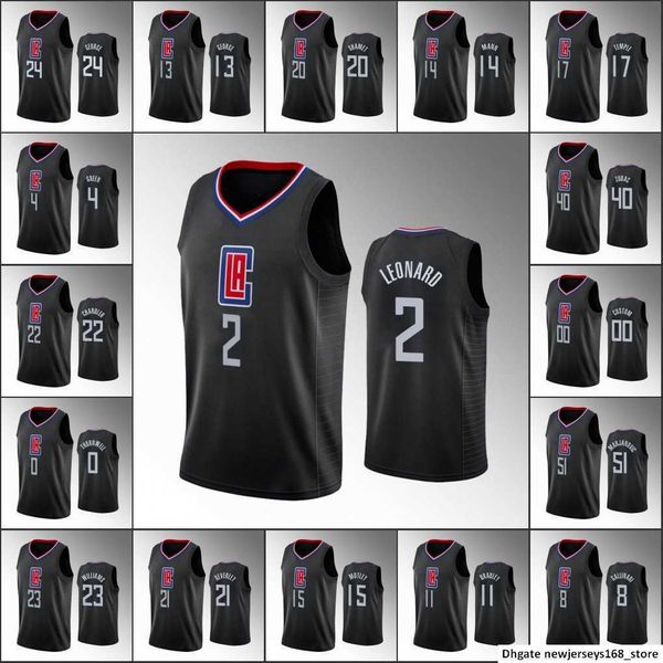 

screen print 75th los angeles clippers''men kawhi leonard paul george lou williams montrezl harrell statement black custom jersey