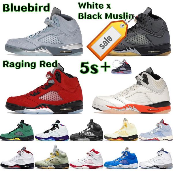 

5 5s basketball shoes men sneakers white x black muslin sail bluebird raging red pink foam shattered backboard mens sports trainers eur v
