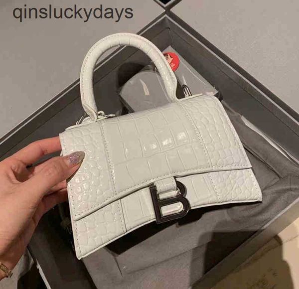 

bags fashion balencigas advanced texture crocodile hourglass 2022 leather b-shaped single messenger hand