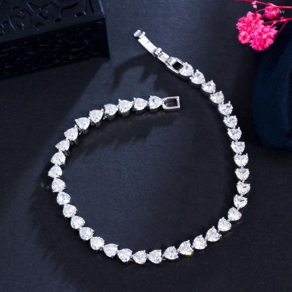 Cadeia de link cwwzircões minúsculo coração forma cubic zirconia clássico de tênis de tênis para mulheres acessórios de festa nupcial cb288link Lars22