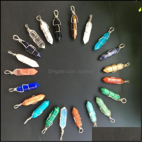 

charms jewelry findings components women men natural rock crystal stone pendant accessories for necklace fashion jewe dh5kk, Bronze;silver