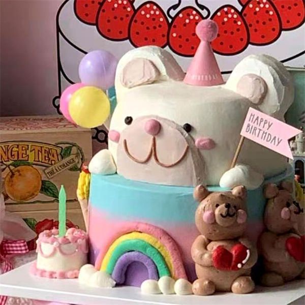 10 Stück Mini Party Geburtstag Hut Kuchen Topper DIY Kuchen Dekoration Kinder Top Flages Baby Dusche Cupcake