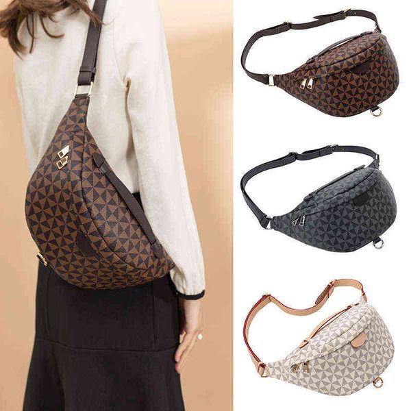 

fashion printed women crossbody bags leather women's messenger chest bag sling cross body shoulder bags female waist pack 220705
