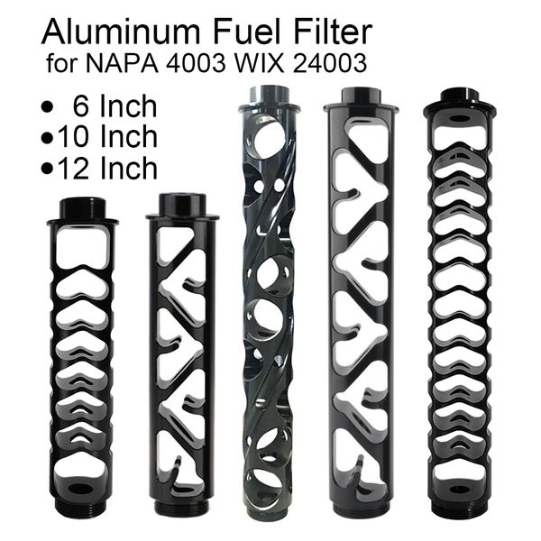 

napa 4003 wix 24003 aluminum fuel filter solvent trap spiral single core 6 10 12 inch 1/2-28 5/8-24 for cars