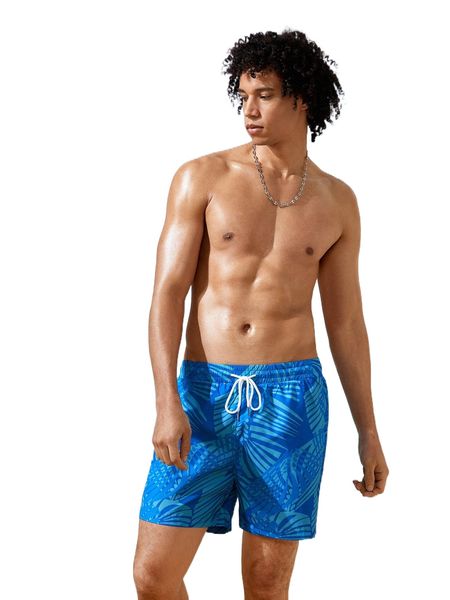 

men tropical print drawstring waist shorts h1oy#, White;black