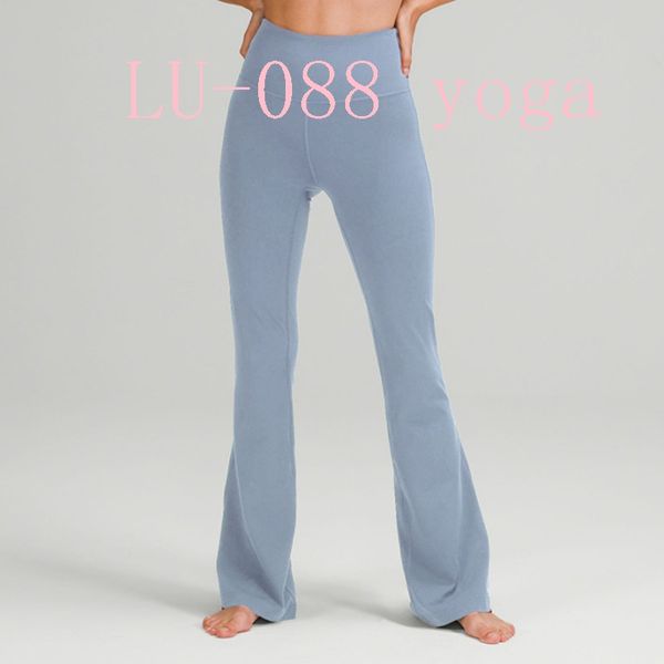 Groove Fitness Gym Women Elastic Wide lu-088 Leg Flare Pants Leggings Vita alta Thin Summer Flare Pant