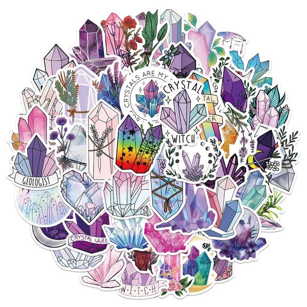 

new 10/20/50pcs graffiti style bohemian crystal stickers for kids girl portable bicycle car luggage refrigerator cartoon vinyl sticker