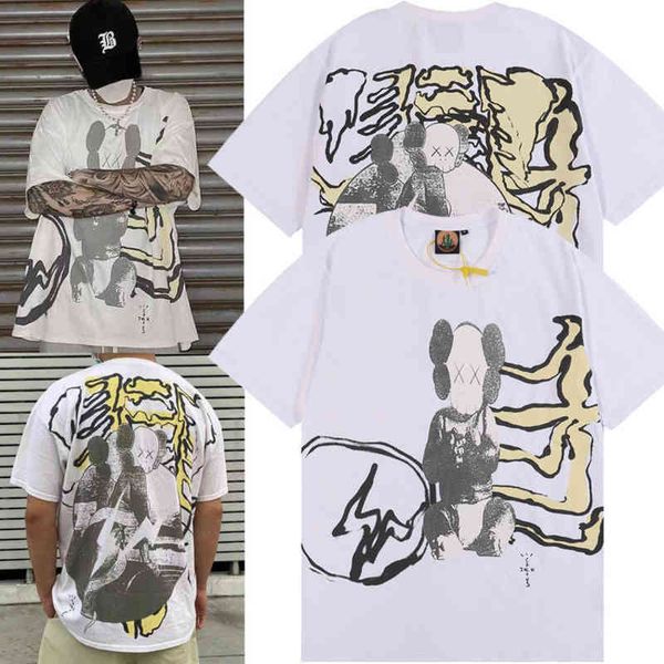 

designer travis t shirt europe and america cactus lightning branded ts mens and womens lovers cotton oversized vintage black white plain sco, White;black