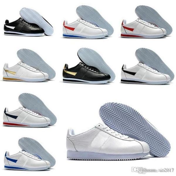 

2022 classic cortez reds basic leather casual shoes fashion men women all sandals white red golden skateboarding sneakers 36-45, Black