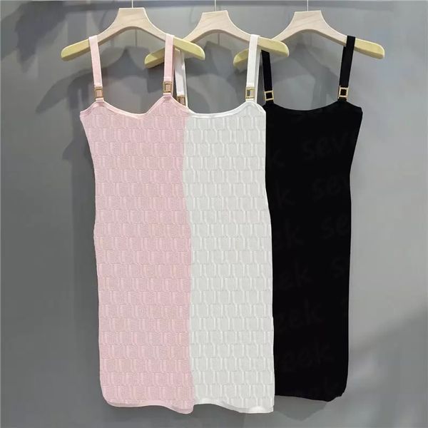 Vestidos femininos de malha com letras completas, colete de malha para mulheres, saias de camisola, vestido de festa noturna para mulheres