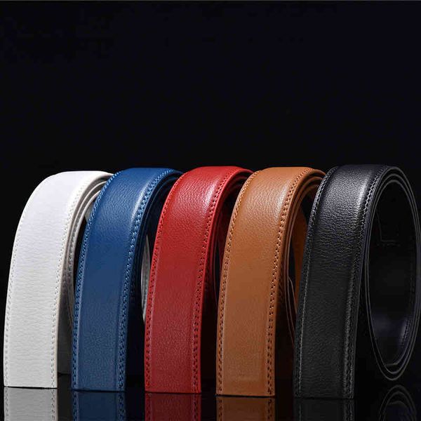 

belts designer belt headless strip leather two-layer automatic buckle 3.0 unbuttoned trouser 3.5 blue yellow white lozn, Black;brown