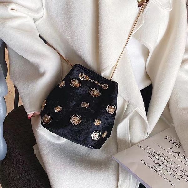 

fashion shoulder or slung crossbody bag checked bucket bag women handbag