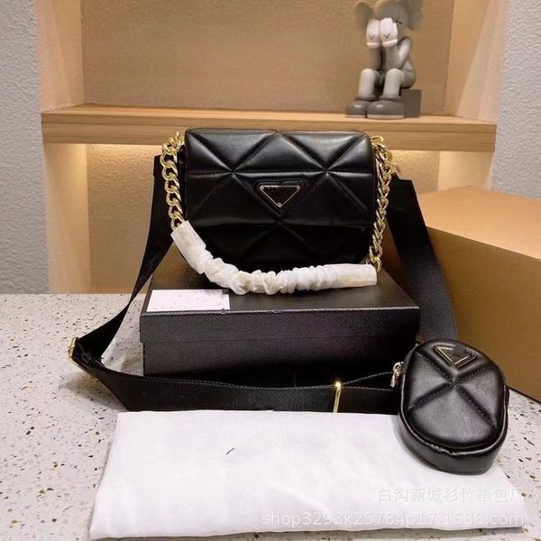 

80%2022 new luxury bags bag women lingge wide belt three in one family leather single bagwomen's fashion bags