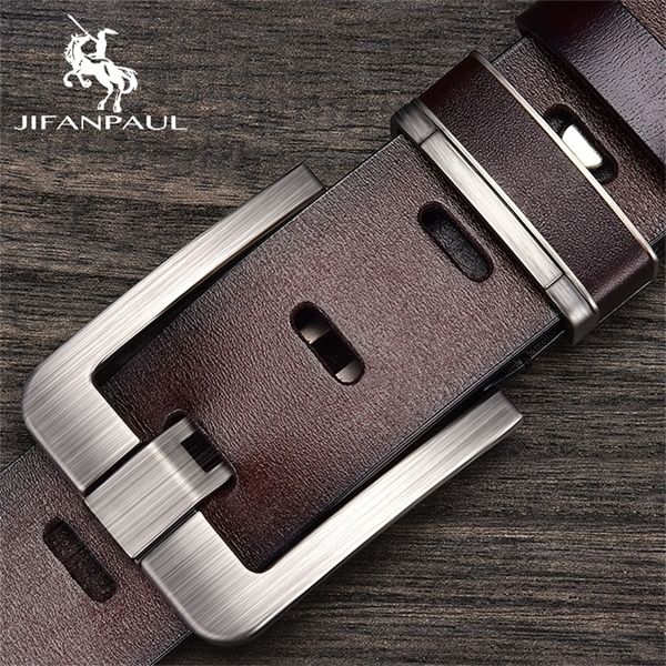 

leather cowhide mens belt fashion metal alloy pin buckle luxury brand jeans business casual waist male strap brand 220629, Black;brown